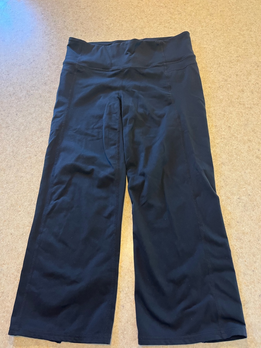 Athleta  Black Wide-Leg split back Performance Joggers